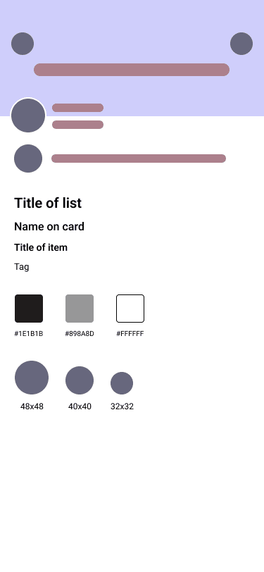 List view components screen