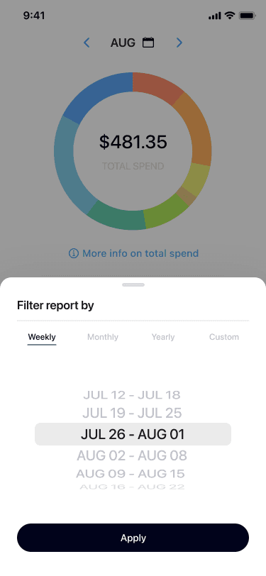 Filter report by screen